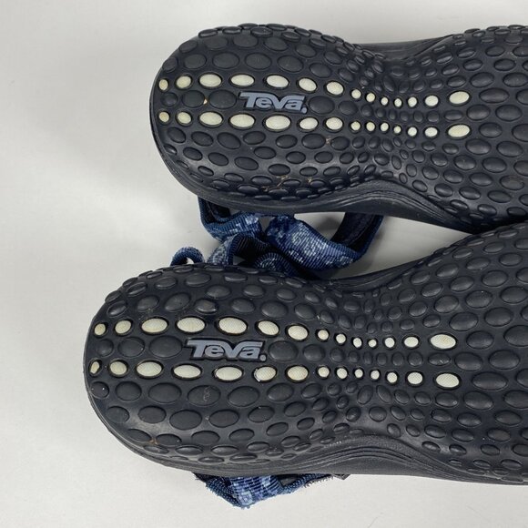 Teva Hiking Sport Water Sandals Womens Size 8.5 Blue Floral Hook Loop Strap 6465 - Picture 8 of 10
